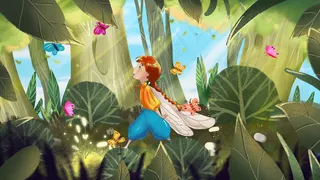 蝴蝶植物森林唯美治愈少女清新夏至春天