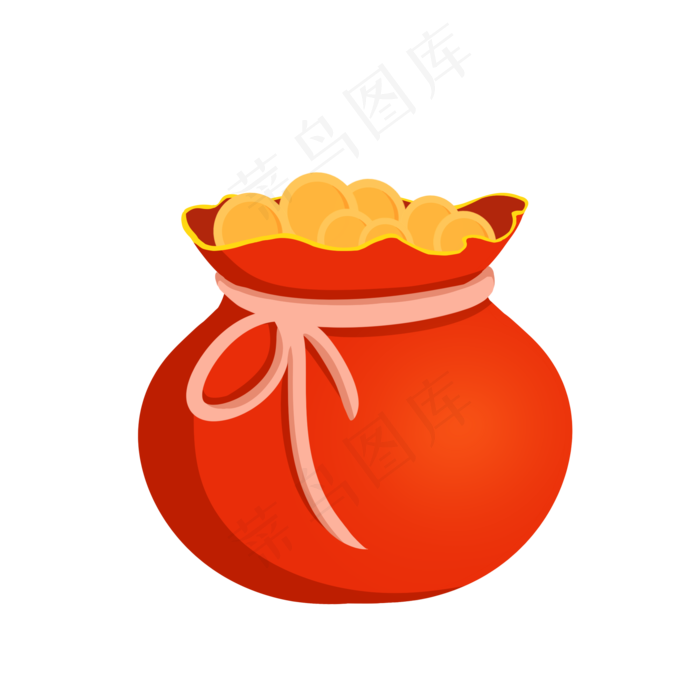 卡通金币钱袋插画,免抠元素
