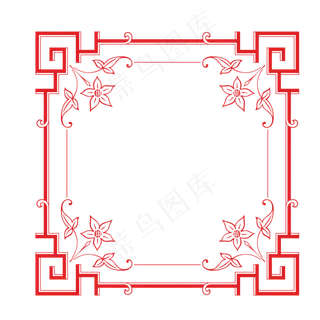 红色复古花纹边框