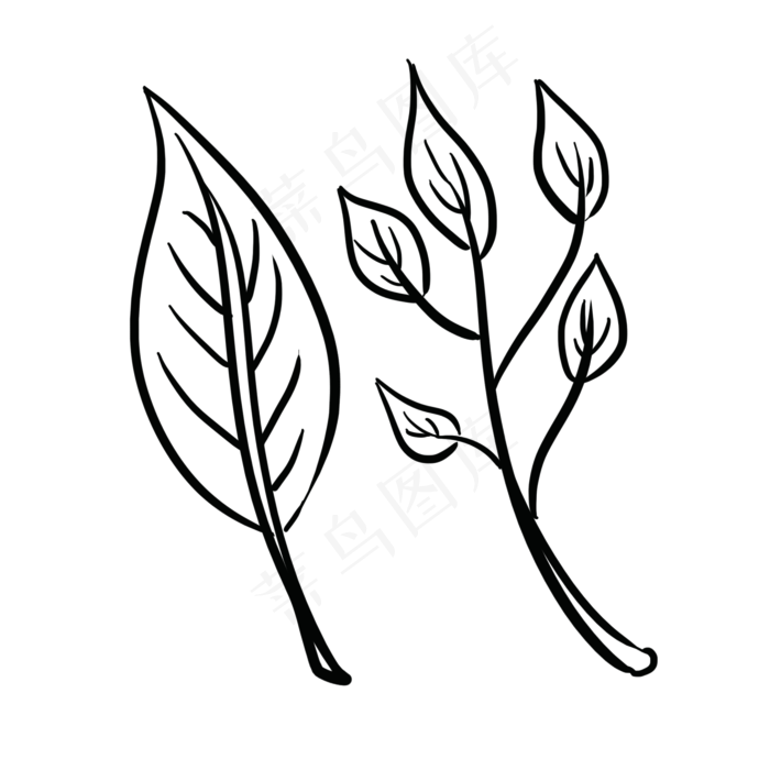 小号的水彩茶叶