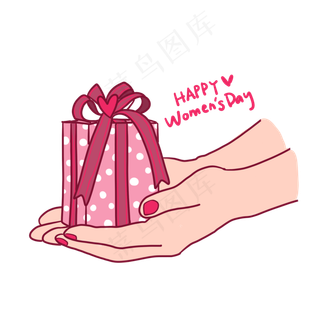 妇女节时尚简约礼盒插图PNG免抠素