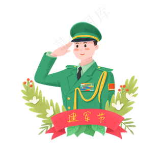 八一建军节敬礼的军人