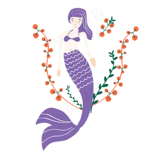 漂亮的美人鱼免抠图