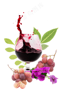 葡萄红酒水果组合