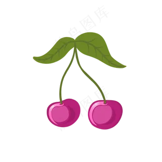 水果樱桃手绘元素