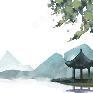 水墨古风园林