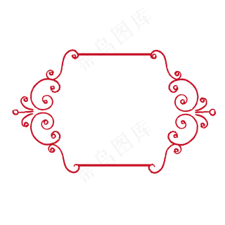 创意中国风红色矢量花纹边框,免抠元素