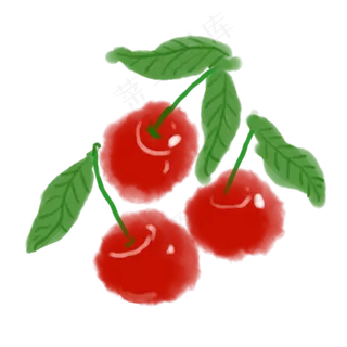 水彩风格手绘水果中国樱桃