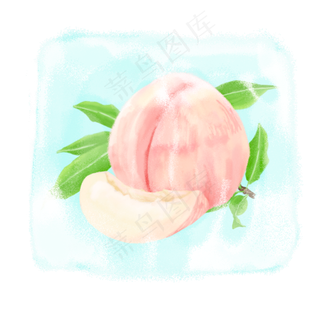 手绘夏日水果水蜜桃可分层