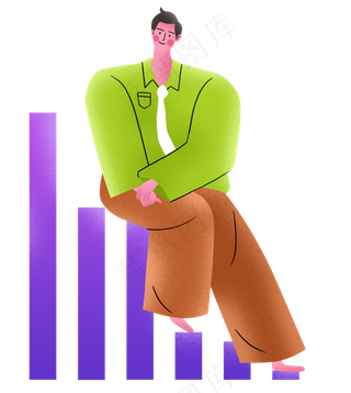 夸张扁平亮色商务职场卡通噪点人,免抠元素