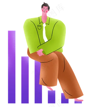 夸张扁平亮色商务职场卡通噪点人,免抠元素