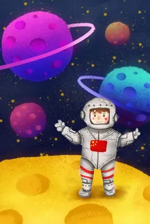 探索宇宙星球的宇航员