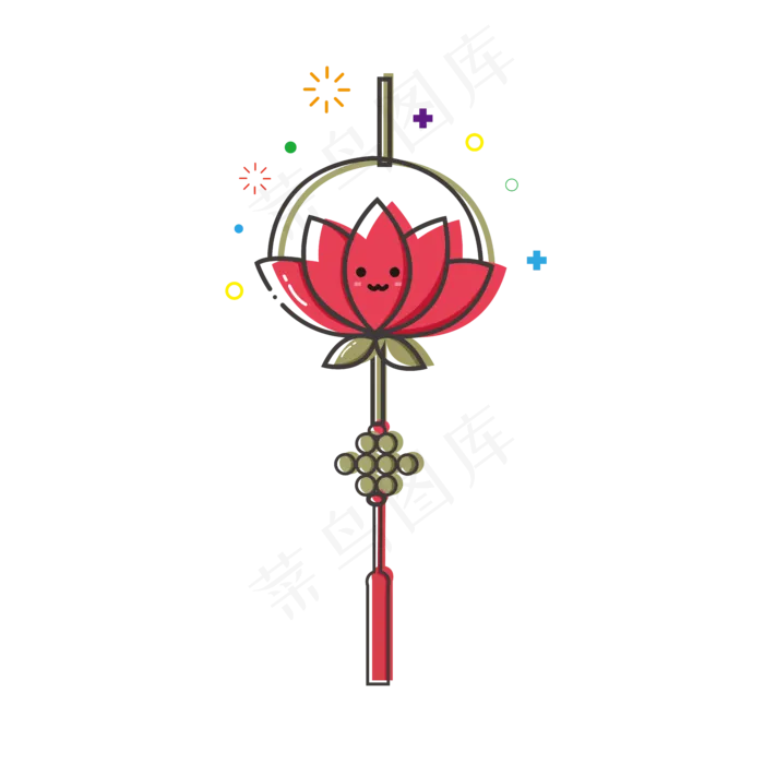 荷花灯灯笼mbe卡通可爱中秋节(2000X2000(DPI:300))ai矢量模版下载
