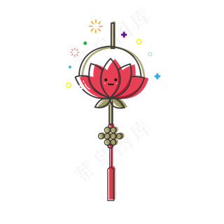 荷花灯灯笼mbe卡通可爱中秋节
