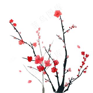 古风古典风格中国风水墨风梅花矢,免抠元素