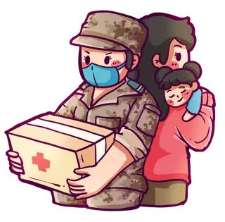 防疫中女军人妇女士兵,免抠元素