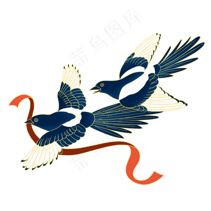 中国风国潮喜鹊