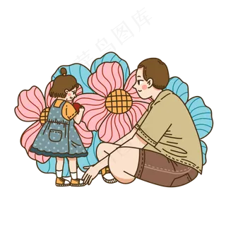 父亲节爸爸和女儿玩耍