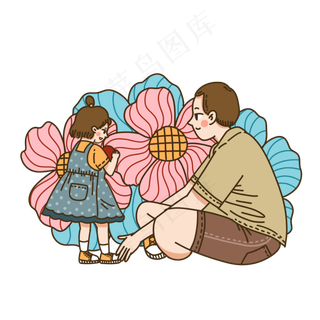 父亲节爸爸和女儿玩耍