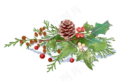 圣诞植物挂饰,免抠元素