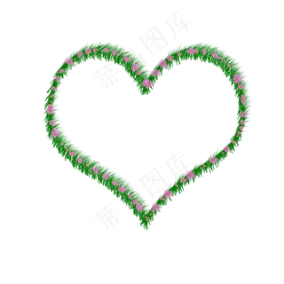 绿色春天花朵爱心设计