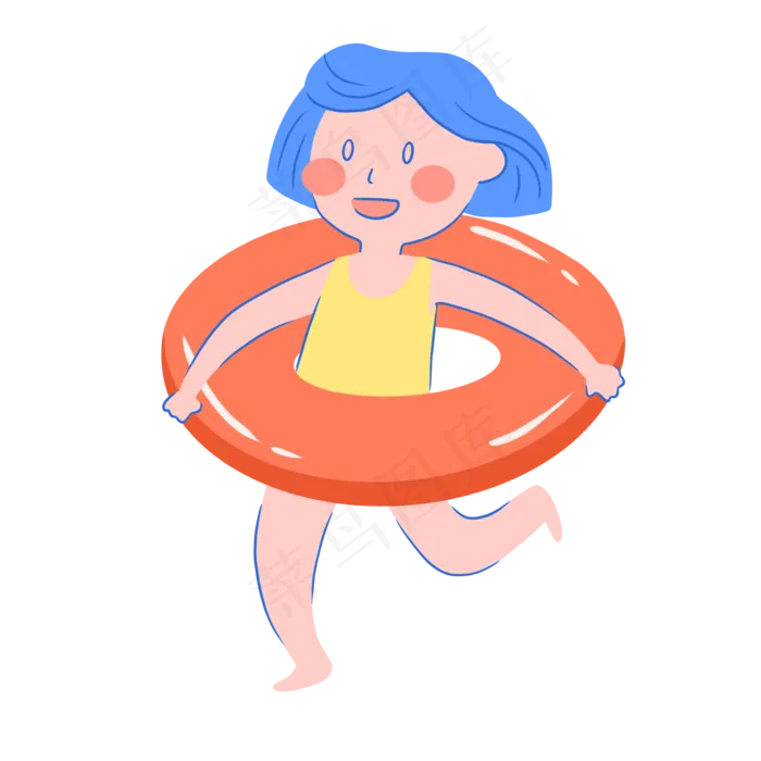 儿童节夏日可爱女孩(2000X2000(DPI:300))psd模版下载