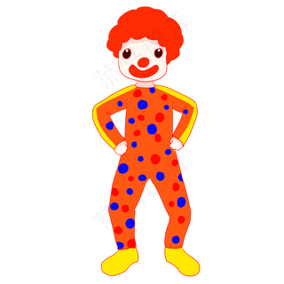 小丑愚人节喜感扁平风卡通人物可,免抠元素