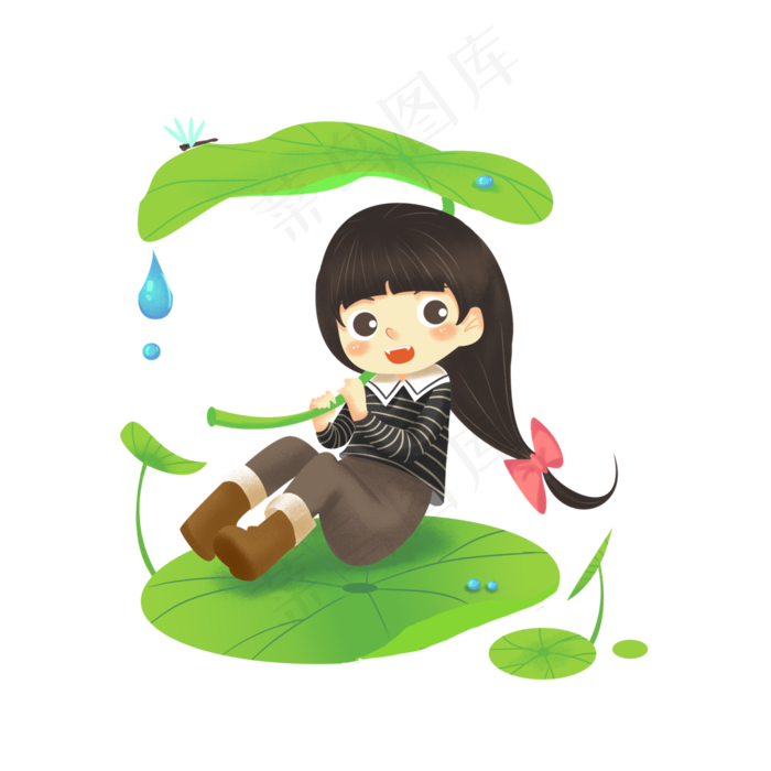 谷雨挡雨叶子,免抠元素(3000X3000(DPI:300))psd模版下载