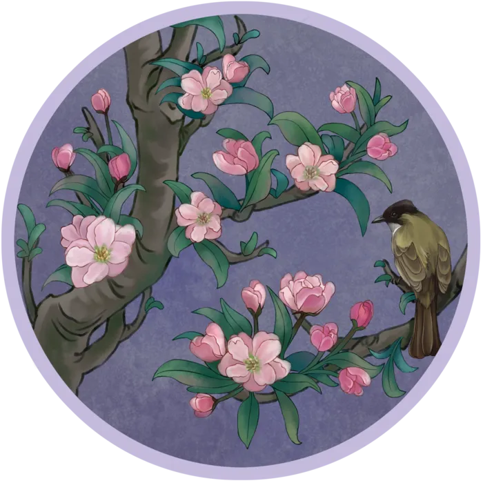 复古工笔花鸟古风花卉植物,免抠元素(2000X2000(DPI:300))psd模版下载