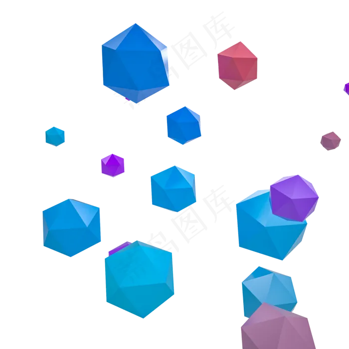 双十一多边形混合元素c4d(2000*2000px 300 dpi )