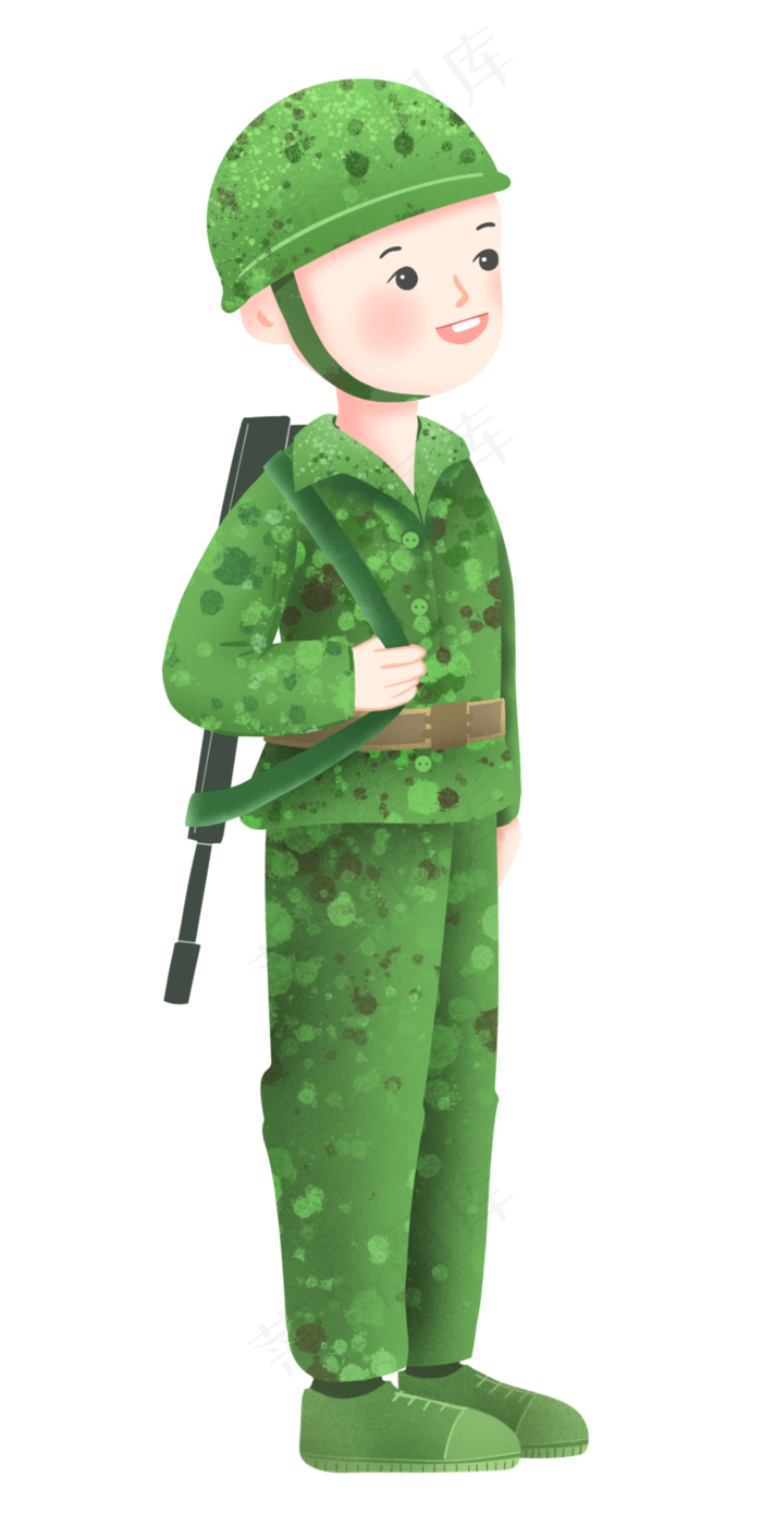 建军节拿枪男孩(2000X4000(DPI:300))psd模版下载