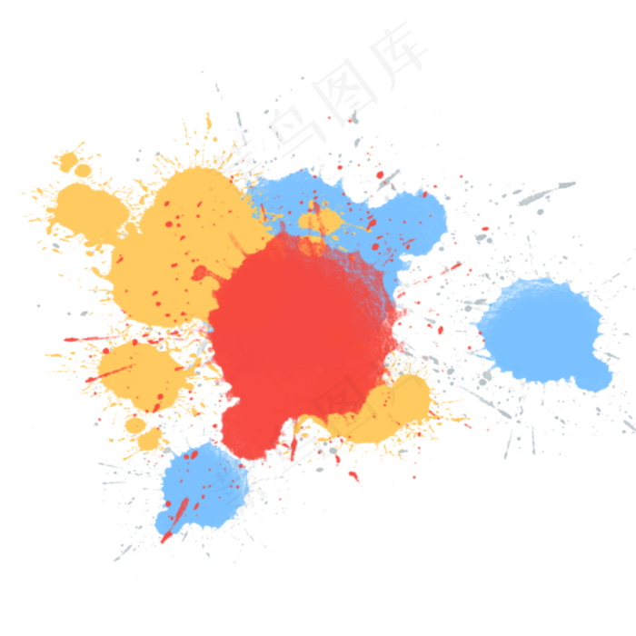 彩色颜料水彩滴落甩开溅起效果(2000X2000(DPI:132))psd模版下载
