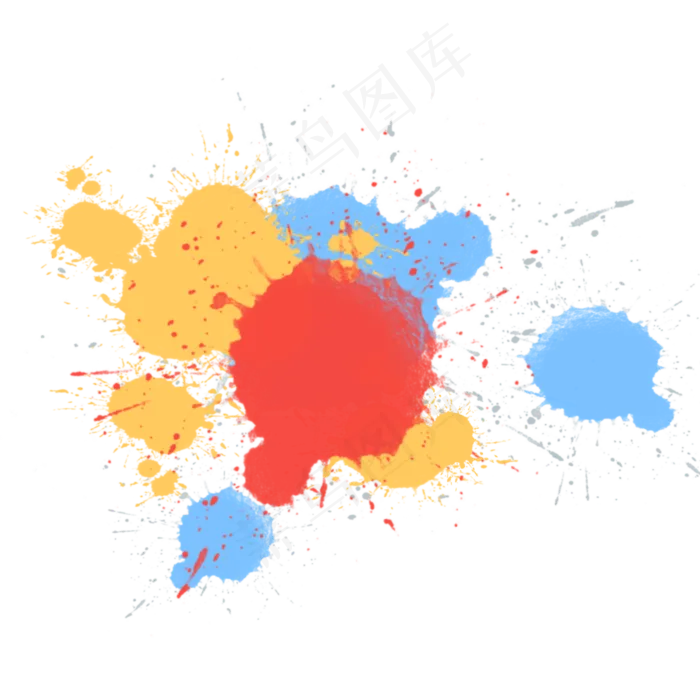 彩色颜料水彩滴落甩开溅起效果(2000X2000(DPI:132))psd模版下载