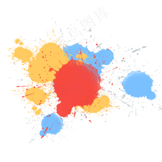 彩色颜料水彩滴落甩开溅起效果