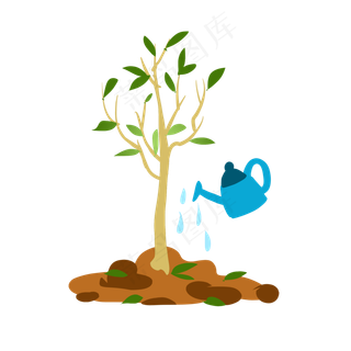 漂亮的树木和花洒