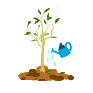 漂亮的树木和花洒