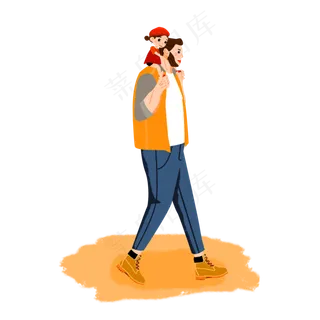 父亲节父亲驮着儿子