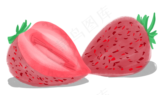 水果草莓夏季手绘