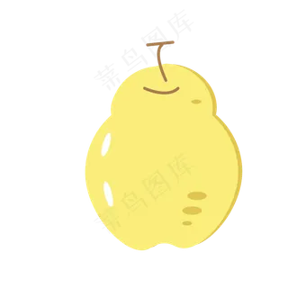 手绘扁平风格矢量水果梨子