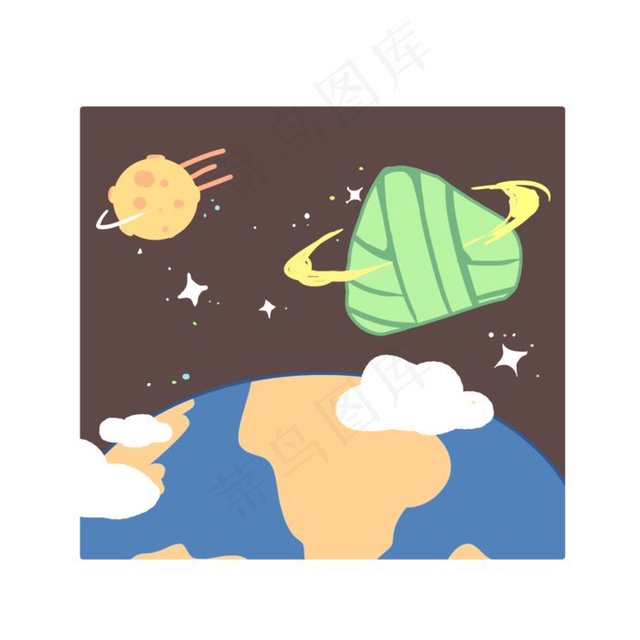 粽子星球场景创意平面png(2000X2000(DPI:300))psd模版下载