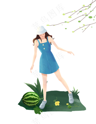 大暑穿短裙女孩