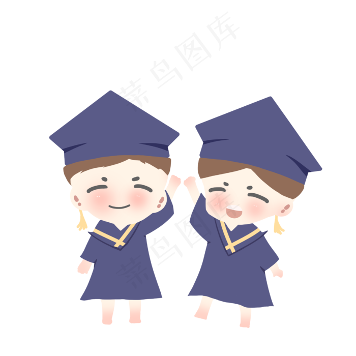 毕业季深蓝色两个学生