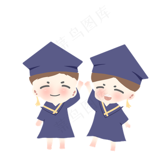毕业季深蓝色两个学生