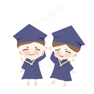 毕业季深蓝色两个学生