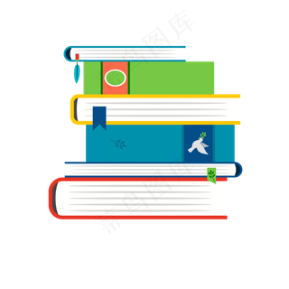 暑假毕业季书本卡通矢量图