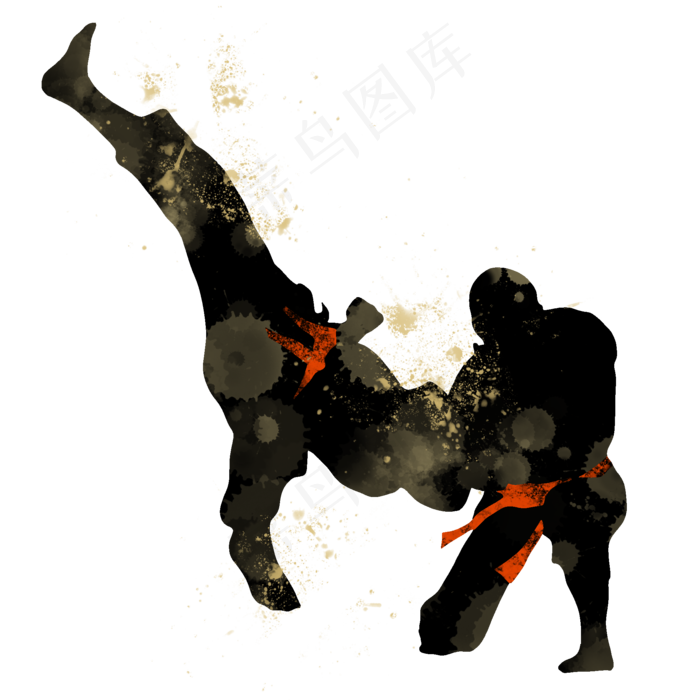开学季跆拳道社团招新剪影,免抠元素(2000X2000(DPI:300))psd模版下载