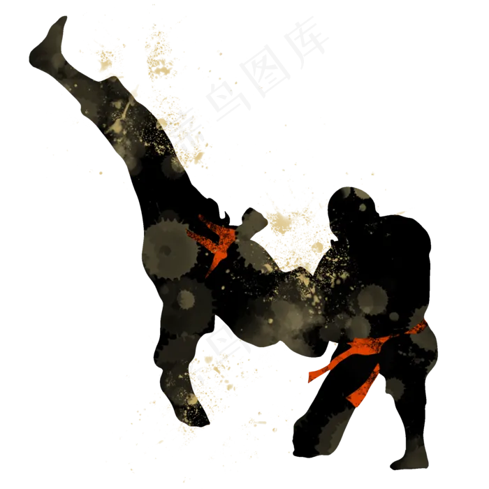 开学季跆拳道社团招新剪影,免抠元素(2000X2000(DPI:300))psd模版下载