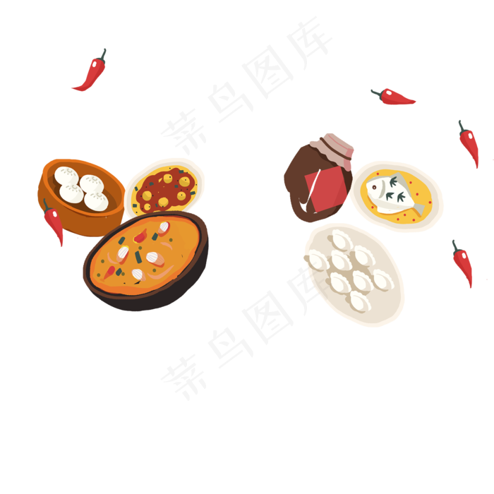 祭灶美食,免抠元素(2000*2000px 300 dpi )psd模版下载