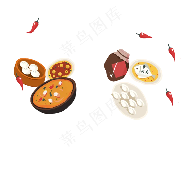 祭灶美食,免抠元素(2000*2000px 300 dpi )psd模版下载