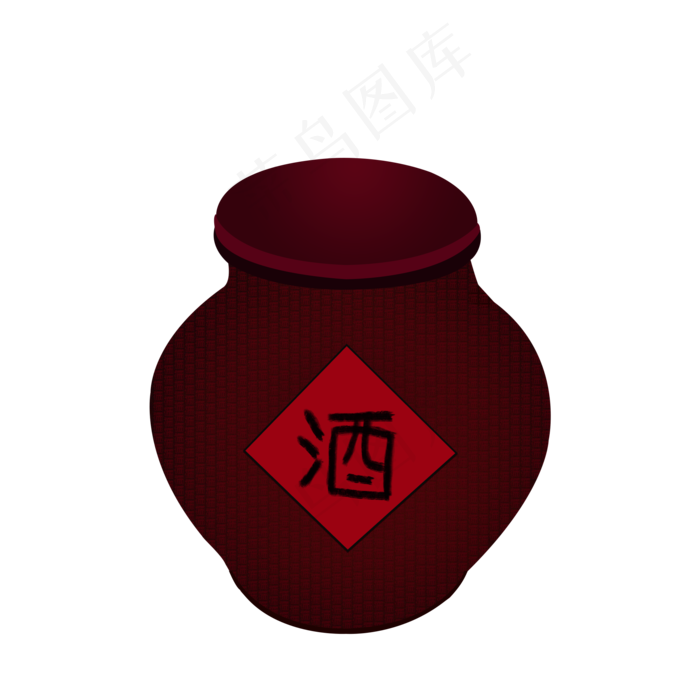中国风酒坛节假日素材(2000X2000(DPI:300))psd模版下载